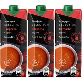 Gazpacho con AOVE 3% sin gluten pack 3 unidades brik 330 ml - El Corte Ingles Selection