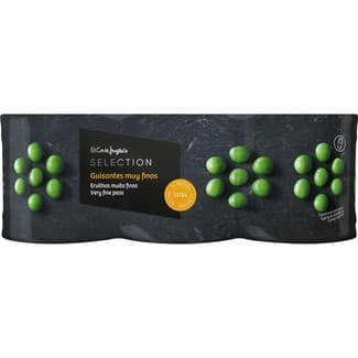 Guisantes al natural muy finos pack 3 latas 120 g neto escurrido - El Corte Ingles Selection