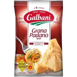 Queso italiano rallado Grana Padano DOP bolsa 60 g elaborado con leche cruda - Galbani