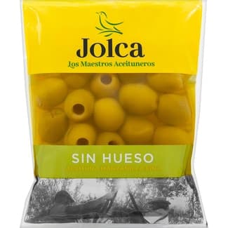 Aceitunas manzanilla sin hueso bolsa 75 g neto escurrido - Jolca