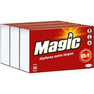 Fósforos de madera extra largos pack 3 caja 55 unidades - Magic