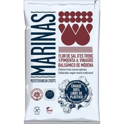 Patatas fritas sal marina de Formentera con pimienta y vinagre balsámico Sin Gluten bolsa 150 g - Vicente Vidal Marinas