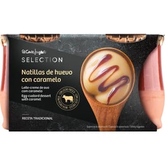 Natillas de huevo con caramelo sin gluten pack 2 unidades 140 g - El Corte Ingles Selection