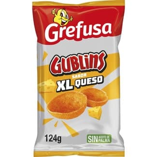 Gublins snacks de maíz sabor queso XL bolsa 124 g - Grefusa