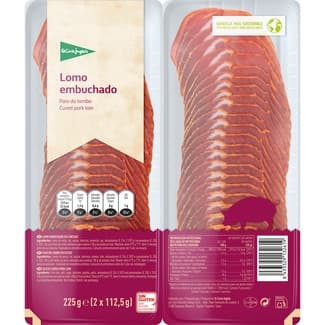 Lomo embuchado en lonchas sin gluten sin lactosa pack 2 x 112,5 g envase 225 g - El Corte Ingles