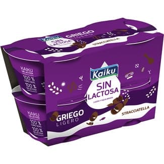 Sin lactosa griego ligero stracciatella sin gluten pack 4 unidades 90 g - Kaiku