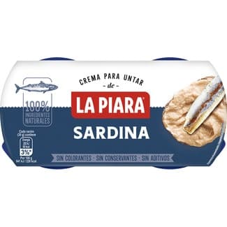 Paté crema de sardinas pack 2 lata 75 g - La Piara