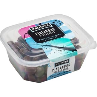 Pistachos con chocolate con leche tarrina 200 g - Prunita