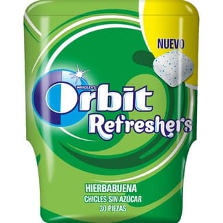 Refresher's chicles sabor hierbabuena sin azúcar bote 30 unidades - Orbit
