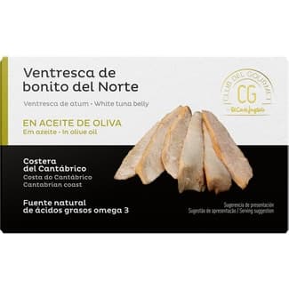 Ventresca de bonito del norte en aceite de oliva lata 80 g neto escurrido - Club Del Gourmet