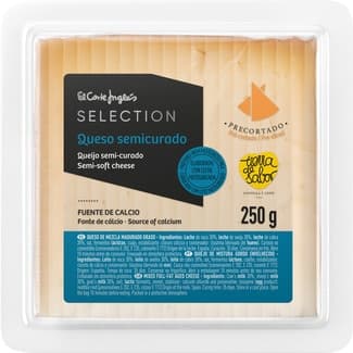 Queso semicurado mezcla madurado graso elaborado con leche pasteurizada precortado cuña 250 g - El Corte Ingles Selection