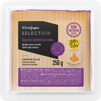 Queso semicurado mezcla madurado graso sin lactosa precortado cuña 250 g elaborado con leche pasteurizada - El Corte Ingles Selection