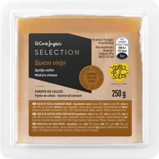 Queso viejo mezcla madurado graso elaborado con leche cruda cuña 250 g - El Corte Ingles Selection