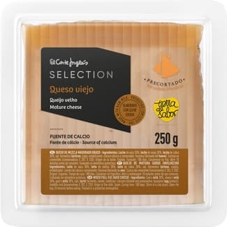 Queso viejo mezcla madurado graso elaborado con leche cruda precortado cuña 250 g - El Corte Ingles Selection