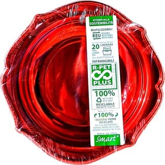 Plato decorado Romance Rojo 20 cm paquete 4 unidades - Gabbiano