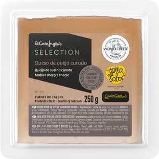Queso curado puro de oveja madurado graso elaborado con leche cruda cuña 250 g - El Corte Ingles Selection