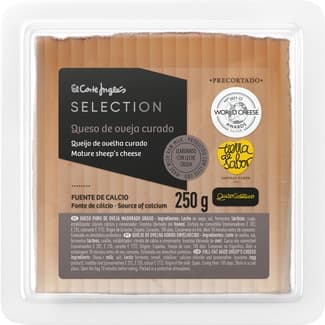 Queso castellano curado puro de oveja madurado graso elaborado con leche cruda precortado cuña 250 g - El Corte Ingles Selection