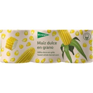 Maíz dulce en grano pack 3 lata 140 g neto escurrido - El Corte Ingles