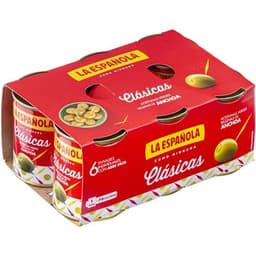 Aceitunas rellenas de anchoa Clásicas pack 6 lata 50 g neto escurrido - La Española