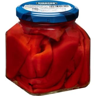 Pimientos del piquillo entero extra frasco 225 g neto escurrido - Cidacos