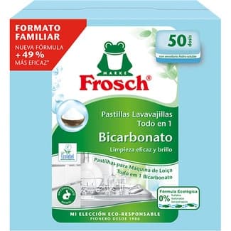 Detergente lavavajillas Todo en 1 con bicarbonato caja 50 dosis - Frosch