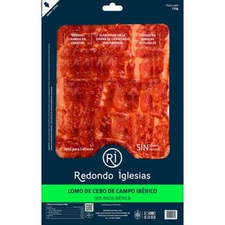 Lomo de cebo de campo ibérico 50% raza ibérica en lonchas sin gluten sin lactosa envase 120 g - Redondo Iglesias