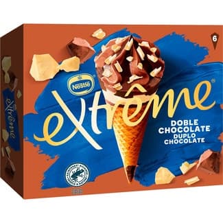 Cono de helado doble chocolate 6 unidades estuche 720 ml - Extreme