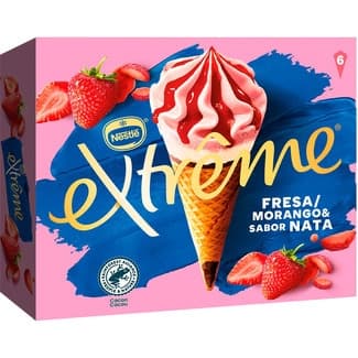 Cono de helado de nata con fresa estuche 720 ml - Extreme