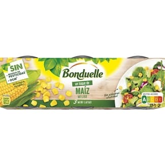 Un toque de maíz dulce en grano pack 3 lata 70 g neto escurrido - Bonduelle