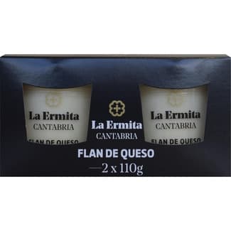 Flan de queso sin gluten pack 2 unidades 110 g - La Ermita Cantabria