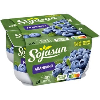 Especialidad vegetal de soja con arándanos sin gluten sin lactosa pack 4 unidades 100 g - Sojasun