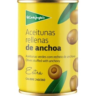 Aceitunas rellenas de anchoa lata 130 g neto escurrido - El Corte Ingles