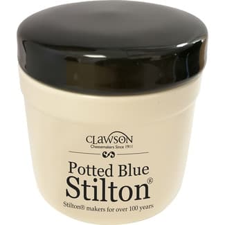 Blue Stilton queso de pasta azul de leche de vaca DOP Reino Unido cerámica tarro 100 g - Long Clawson