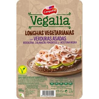 Vegalia lonchas vegetarianas con veduras asadas envase 100 g berenjena, calabacín, pimientos y aceituna negra sin gluten sin lactosa - Campofrio