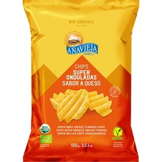 Patatas fritas superonduladas ecológicas sabor queso Sin Lactosa bolsa 100 g - Añavieja