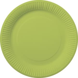 Plato compostables libre de plástico verde 23 cm paquete 12 unidades - Gabbiano