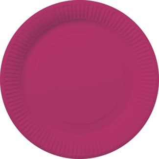 Plato compostables libre de plástico rosa 23 cm paquete 12 unidades - Gabbiano