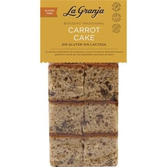 Bizcocho tradicional de zanahoria sin gluten y sin lactosa bolsa 350 g - La Granja