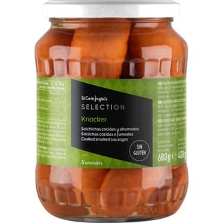 Salchichas Knacker 5 unidades sin gluten frasco 400 g neto escurrido - El Corte Ingles Selection