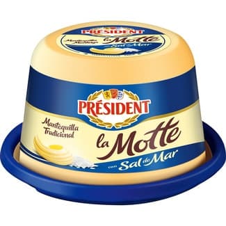 La Motte mantequilla francesa con granos de sal marina tarrina 250 g - President