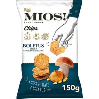 Chips de maíz y boletus sabor a cebolla caramelizada Sin Gluten bolsa 150 g - Risi Mios!