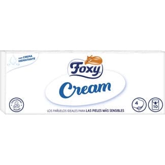 Cream pañuelos con crema hidratante 4 capas paquete 10 unidades - Foxy