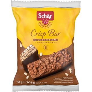 Barquillos crujientes con crema de avellanas y chocolate con leche sin gluten 3 unidades envase 105 g - Schar