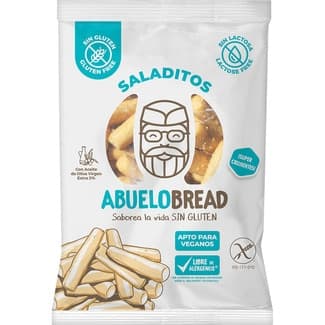 Saladitos picos de pan con AOVE, sin gluten y sin lactosa bolsa 80 g - Abuelobread