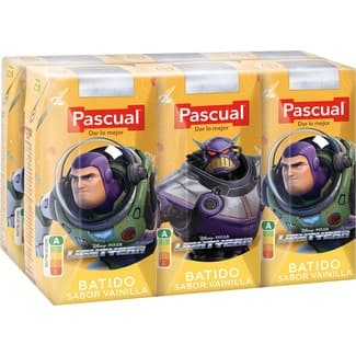 Batido de vainilla 50% menos de azúcares añadidos sin edulcorantes pack 6 briks 200 ml - Pascual