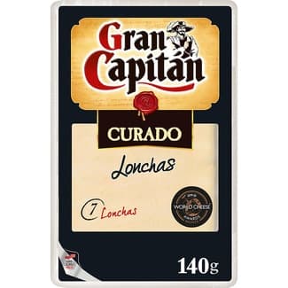 Queso curado mezcla elaborado con leche pasteurizada en lonchas envase 140 g - Gran Capitan