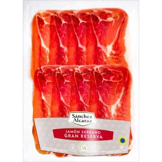 Jamón serrano Gran Reserva ETG en lonchas sin gluten sin lactosa envase 120 g curación mínima 15 meses - Sanchez Alcaraz