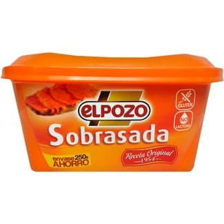 Sobrasada sin gluten sin lactosa tarrina 250 g - Elpozo
