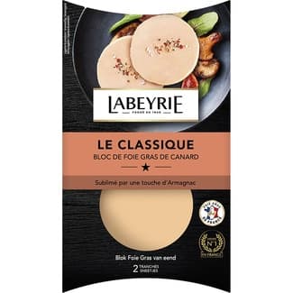 Le Classique Duo bloc de foie gras de pato 2 porciones envase 80 g sin gluten - Labeyrie
