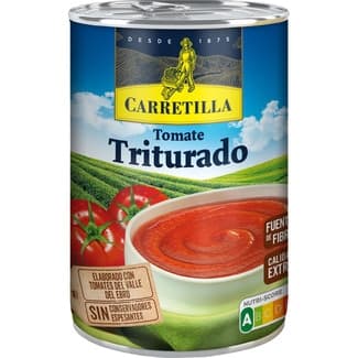 Tomate natural triturado lata 400 g - Carretilla